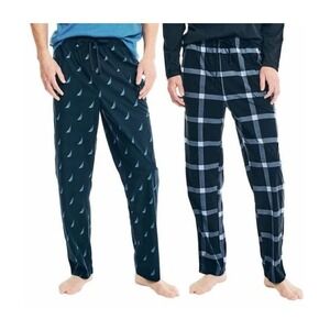 Nautica Men's Blue Plaid XXL Lounge Pant 2-Pack Lounge/Sleep Pants New with Tags